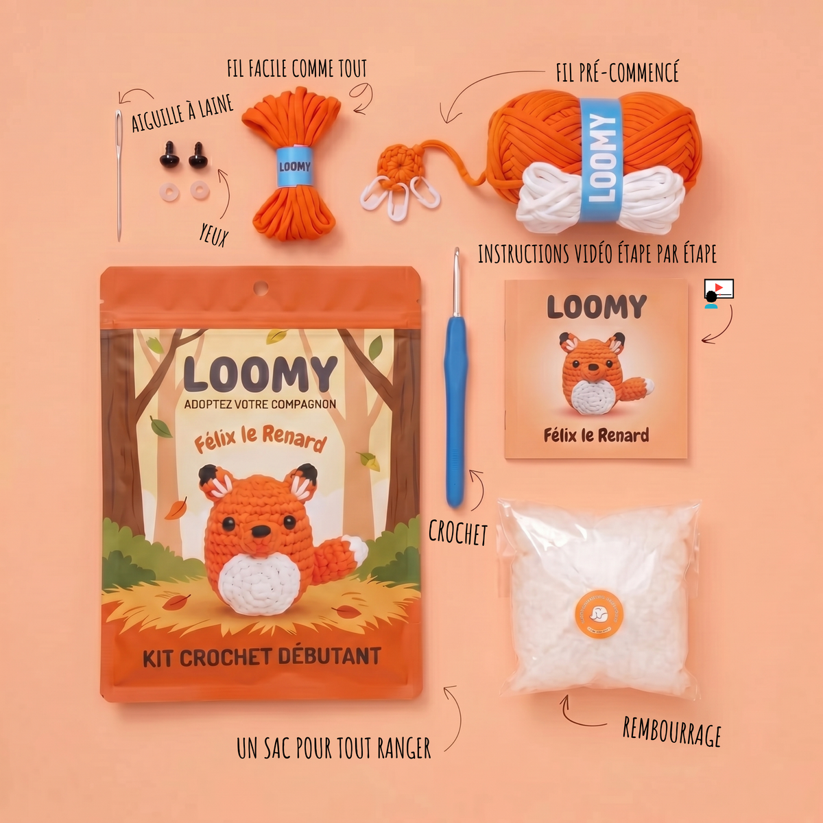 Kit Crochet Débutant | Félix le Renard